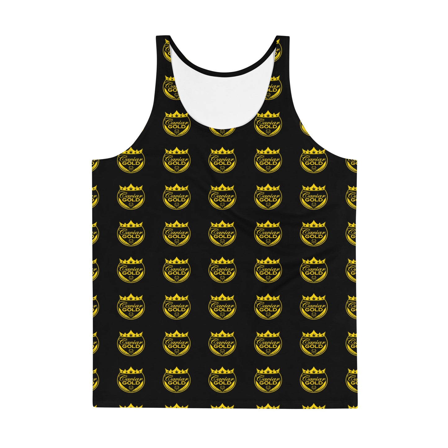 Caviar Gold Logo Repeat Black Tank Top