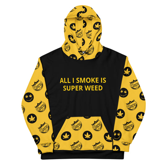 All I Smoke is Super Weed Black/Yellow Hoodie