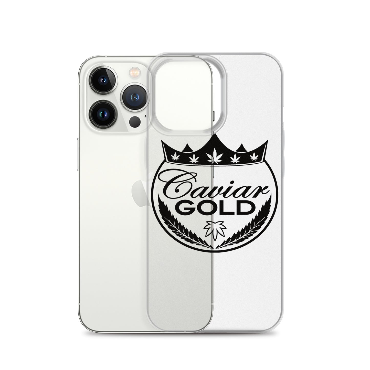 Caviar Gold Logo in Black Clear Case for iPhone®