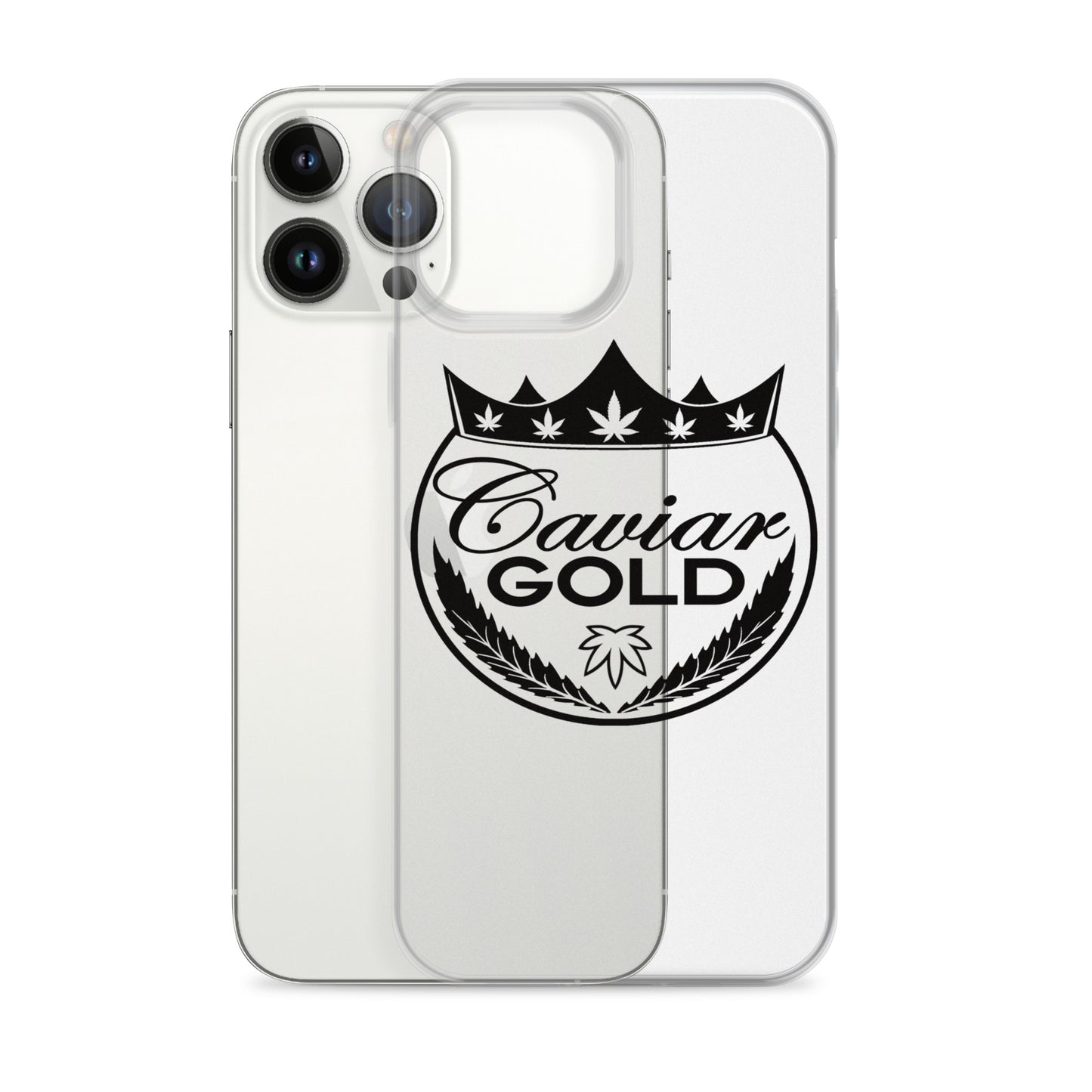 Caviar Gold Logo in Black Clear Case for iPhone®