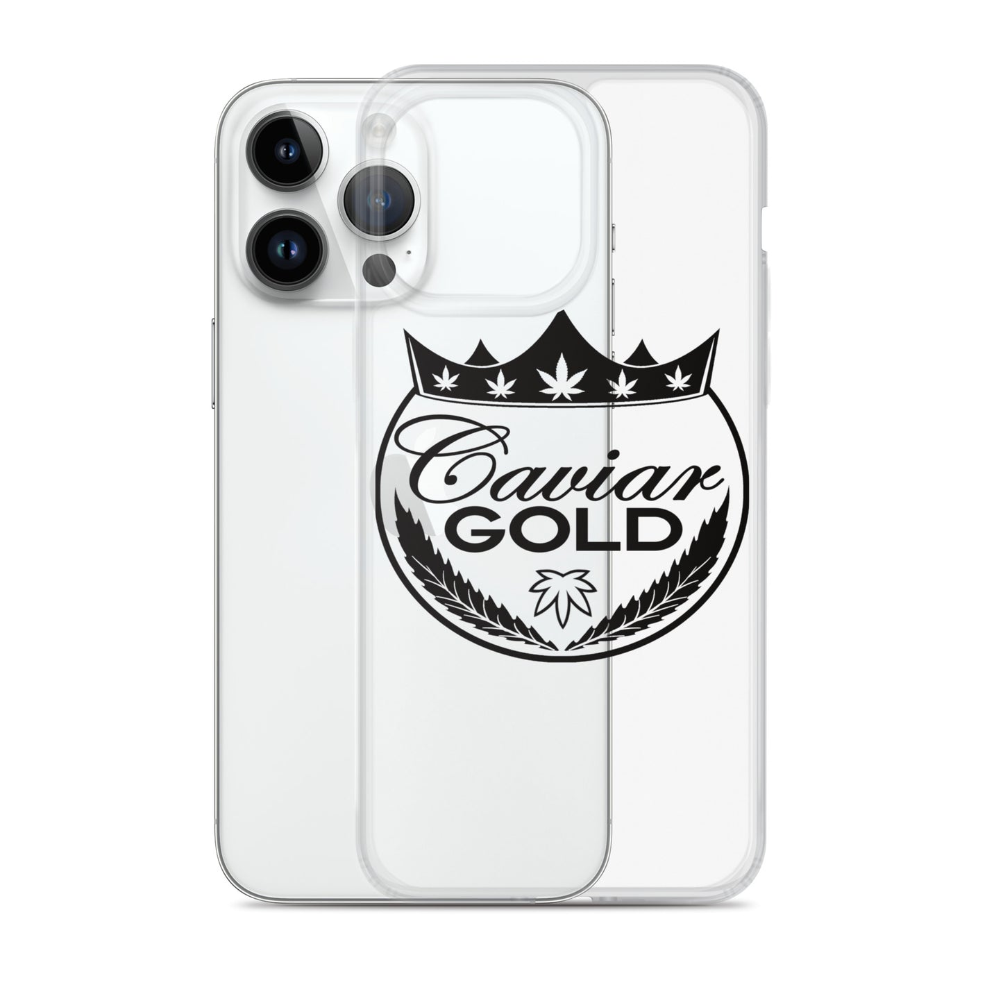 Caviar Gold Logo in Black Clear Case for iPhone®