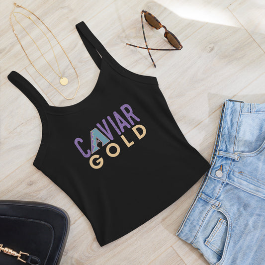 Women’s AZ Caviar Gold micro-rib tank top